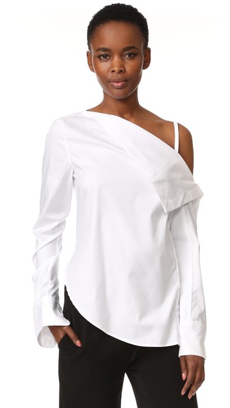 Dion Lee Long Sleeve Shirt In White | ModeSens