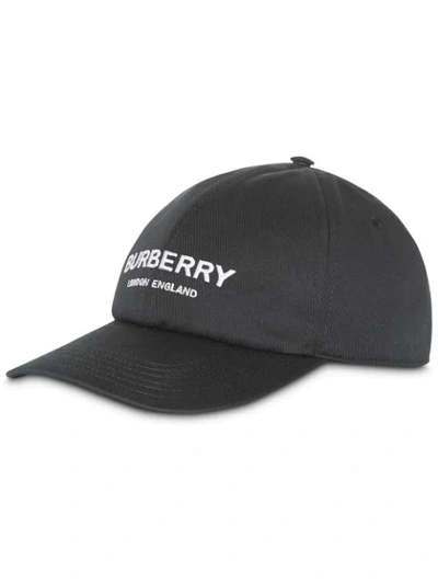 Burberry Baseballkappe Mit Logo-stickerei In Black