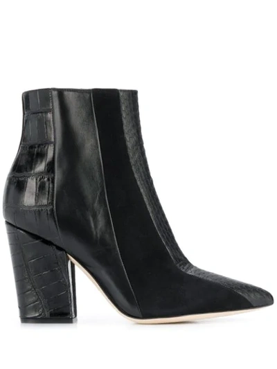 Sergio Rossi Crocodile Effect Boots In Black