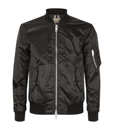 Burberry Nappa Leather Bomber Jacket In Black | ModeSens