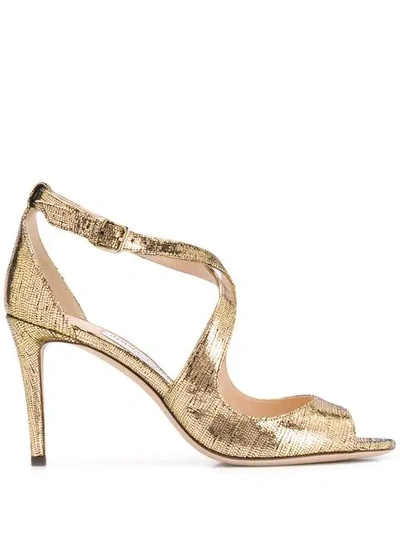 Jimmy Choo Emily 85 Sandals In Gold