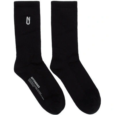 Affix Logo-embroidered Cotton-blend Socks In Black