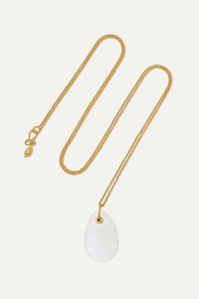 Pippa Small 18-karat Gold Moonstone Necklace