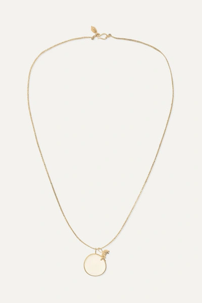 Pippa Small 18-karat Gold Moonstone Necklace