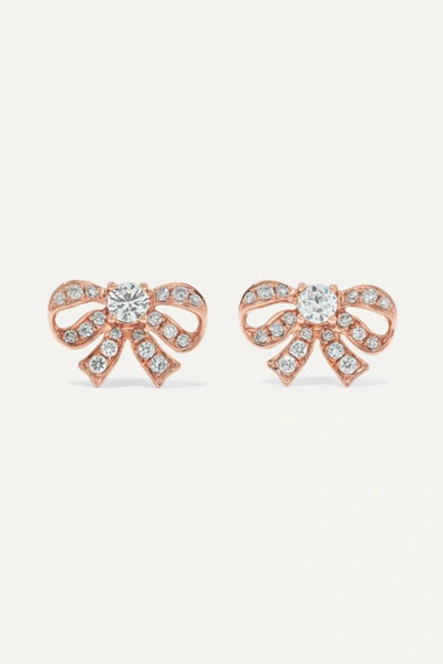 Anita Ko Bow 18-karat Rose Gold Diamond Earrings