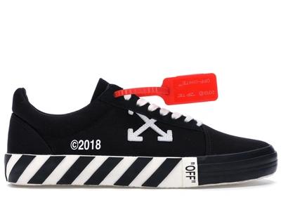 Pre-owned Off-white Vulc Low Black (updated Stripes) In Black/white