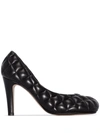 Bottega Veneta Padded Bloc Square-toe Quilted-leather Pumps. In Black