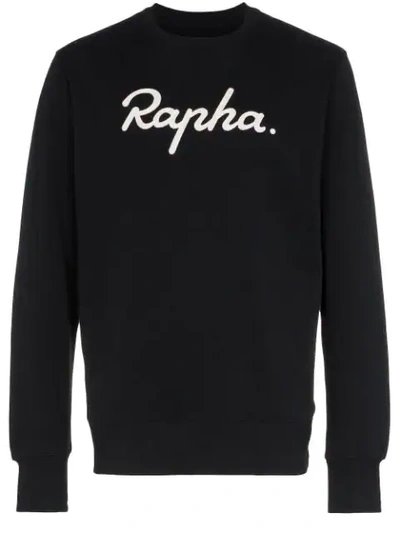 Rapha Black Logo Embroidered Organic Cotton Sweatshirt