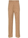 Gucci Tailored Logo Trousers In Brown