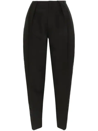 Bottega Veneta Scuba Tapered Crop Trousers In Black