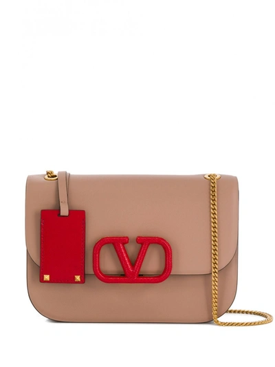 Valentino Garavani Vlock Small Leather Shoulder Bag In Pink