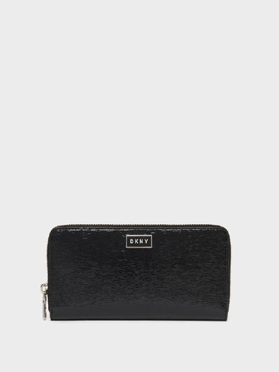 Dkny Gigi Leather Zip Around Wallet, Created For Macy's In Black