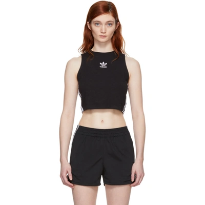 Adidas Originals  Adicolor Classics Cropped Tank Top In Black/white