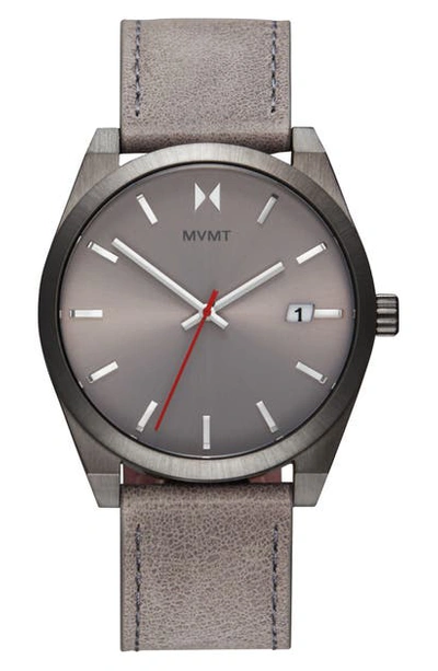Mvmt Men's Radium Element Gray Leather Strap Watch 43mm In Grey
