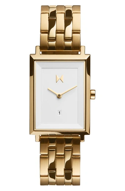 Mvmt Women's Charlie Gold-tone Stainless Steel Bracelet Watch 24mm In White/gold