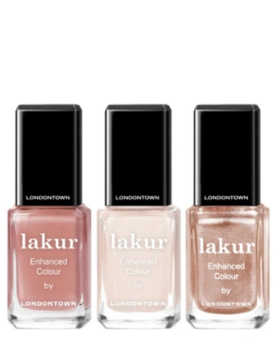 Londontown 3-pc. Rose All Day Lakur Enhanced Colour Nail Polish Set In Assorted