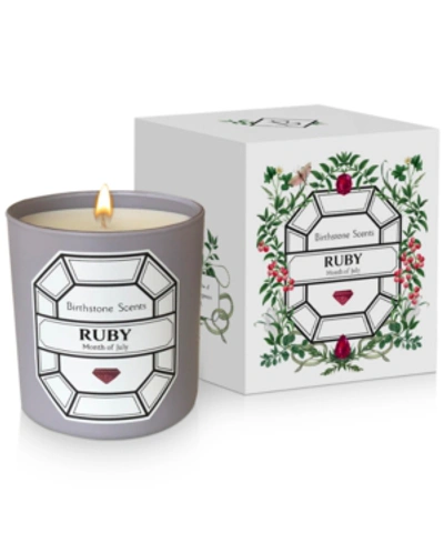 Birthstone Scents Ruby Candle, 8.5-oz. In White Box, Grey Jar
