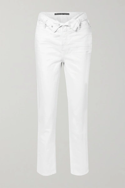 Alexander Wang Cult Flip Fold-over High-rise Straight-leg Jeans In White