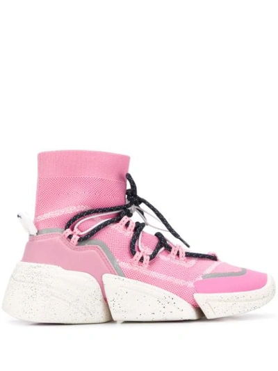 Kenzo K-sock Slip On Sneakers In Pink Polyester