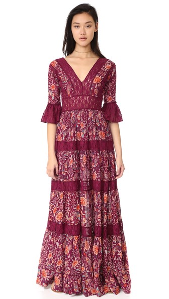 cranberry maxi dress