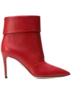 Paul Andrew Banner Ankle Boots In Red