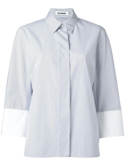 Jil Sander Poplin Stripe Shirt - White