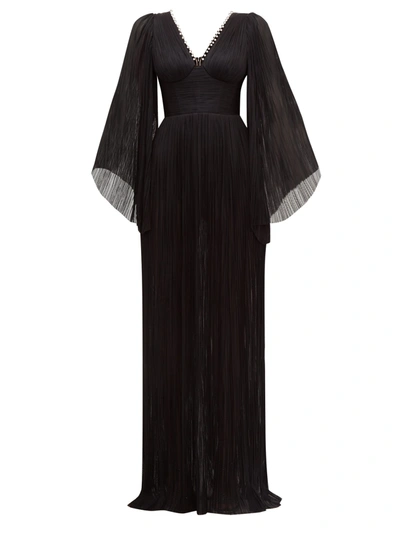 Maria Lucia Hohan Women Catalina Metallic Tulle Silk Dress Black