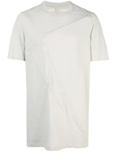 Rick Owens Embossed Strip Longline T-shirt In Grey