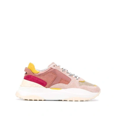 Tod's Multicolor Suede & Fabric High Sneaker In Pink