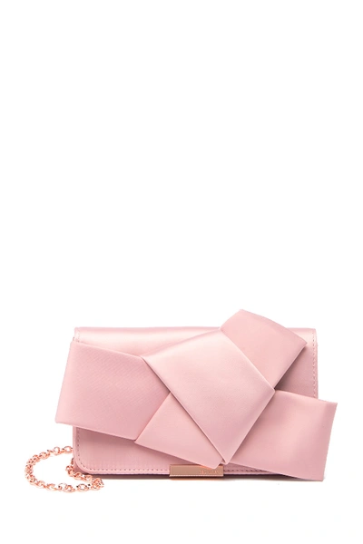 Ted Baker Janyce Twisted Bow Clutch In Lt-pink