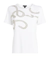 St John Studded Rope Print Jersey T-shirt In White