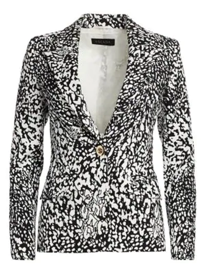 Escada Bikenati Abstract Leopard Print Jacket In Black Leopard