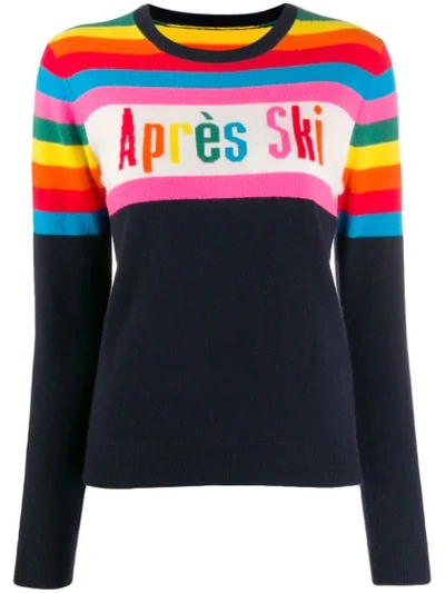 Chinti & Parker Women's Apres Ski Rainbow Intarsia Cashmere Sweater In Navy Multi