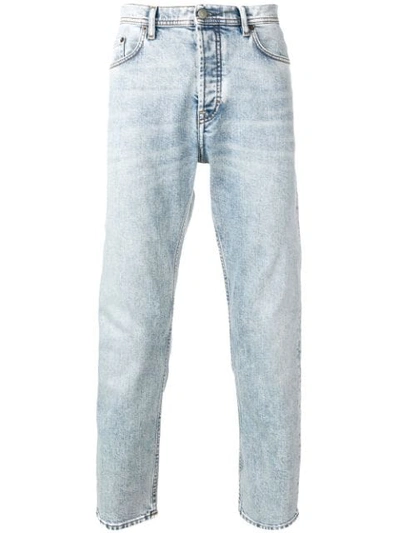 Acne Studios River Marble Wash Jeans In Blue