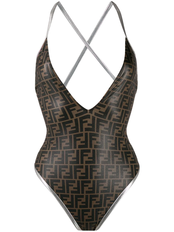 fendi swimsuit black and white