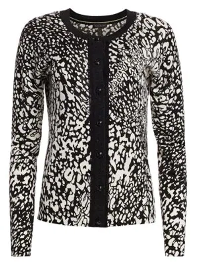 Escada Women's Sivan Abstract Leopard-print Cardigan In Black Leopard