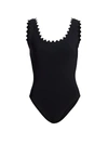 Karla Colletto Swim Ines Scallop-neck One-piece Swimsuit In Black