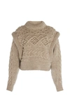 Isabel Marant Milane Layered Cable Knit Sweater In Neutral