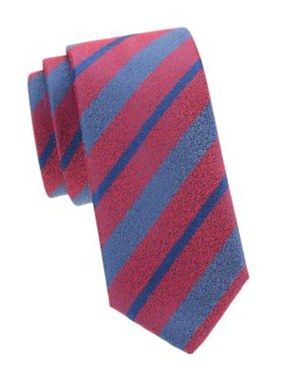 Charvet Men's Diagonal Stripe Silk & Wool Tie In Burgundy