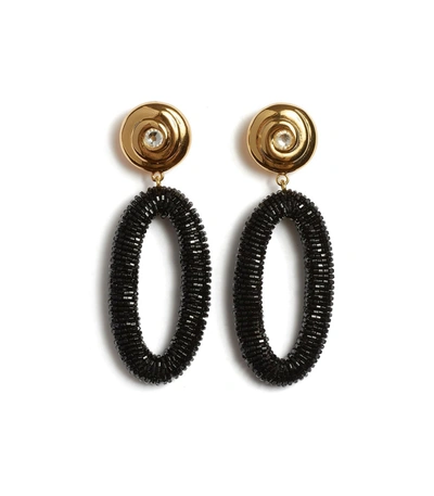 Lizzie Fortunato Women's Goldplated Beaded Hoop-drop Earrings In Black