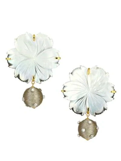 Lizzie Fortunato Women's Goldplated Mother-of-pearl Flower Drop Earrings