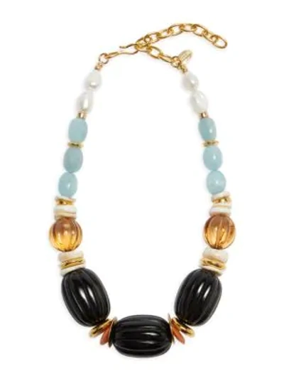 Lizzie Fortunato Women's Villa Goldplated, 10mm Freshwater Pearl & Multi-beaded Necklace