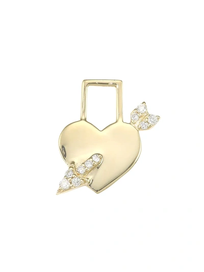 Robinson Pelham Earwish 14k Yellow Gold & Diamond Cupid's Heart Single Earring Charm