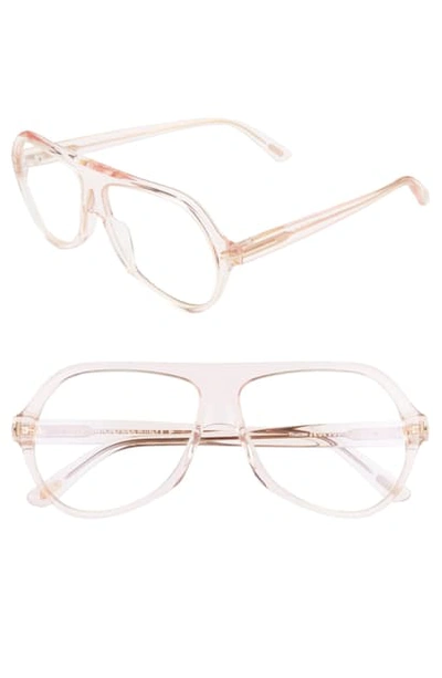 Tom Ford Thomas 61mm Optical Aviator Glasses In Pink