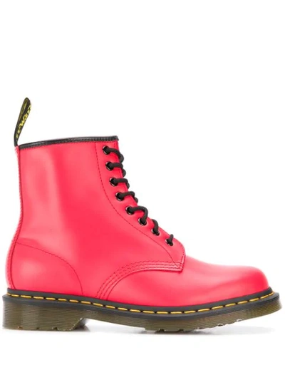 Dr. Martens' 1460 Combat Boots In Red Leather