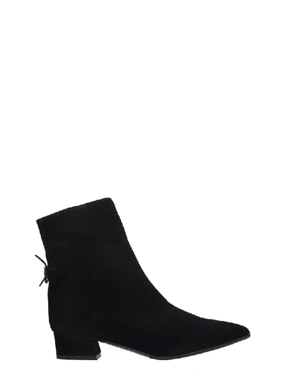 Fabio Rusconi Low Heels Ankle Boots In Black Suede