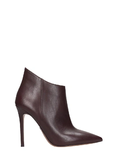 Michael Kors Antonia High Heels Ankle Boots In Bordeaux Leather