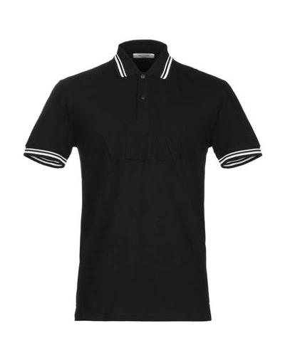 Valentino Men's Short Sleeve T-shirt Polo Collar In Black