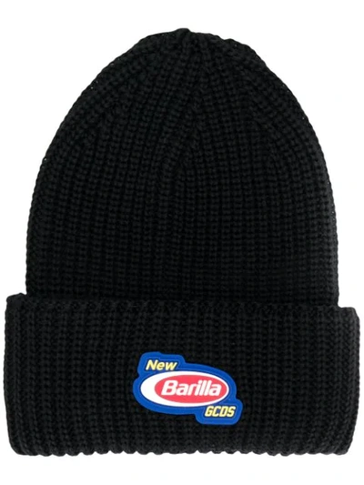 Gcds Logo Plaque Beanie Hat In Black