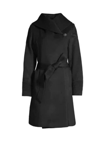 Sentaler Hooded Alpaca Wrap Coat In Black